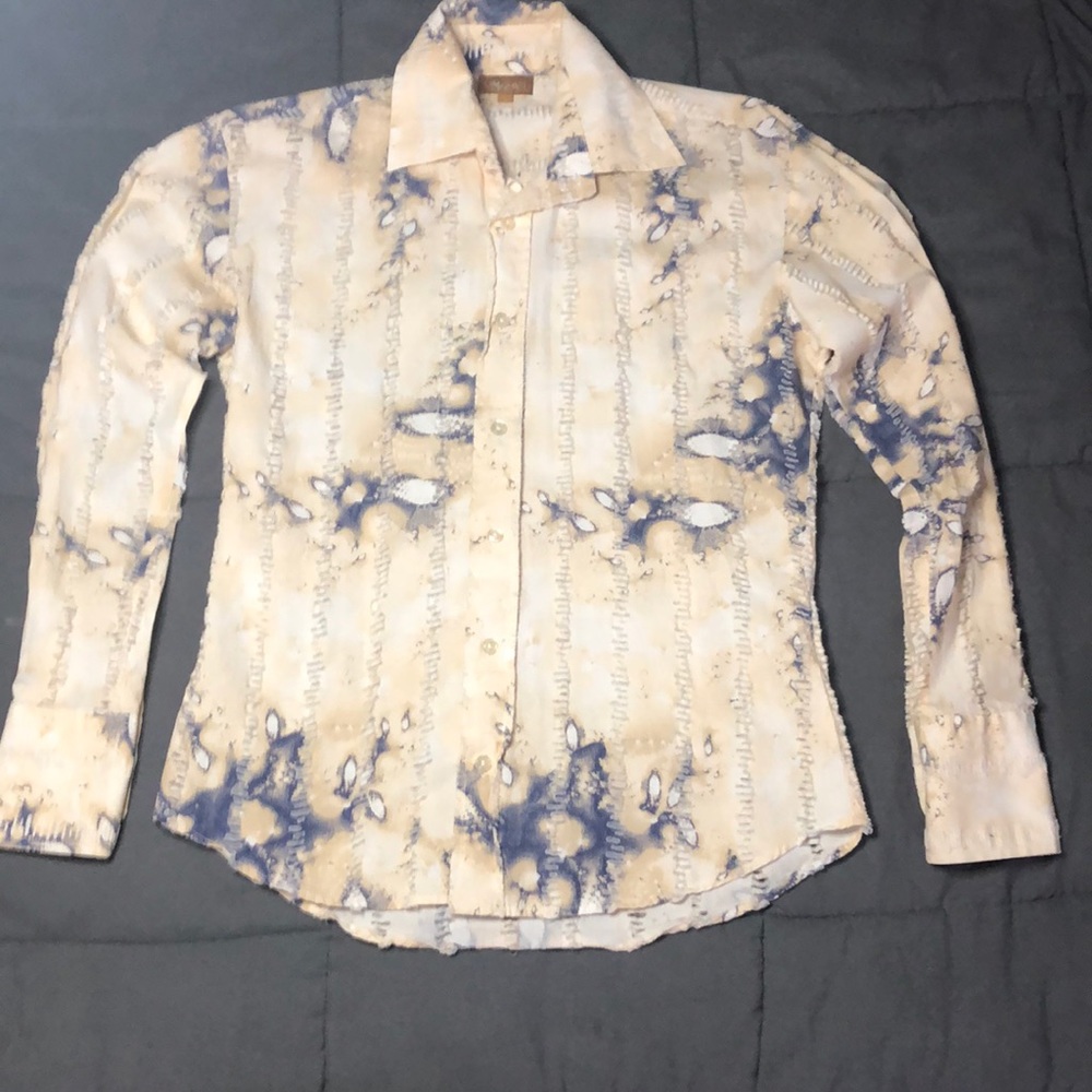 Mazari long sleeve button down ripped designed